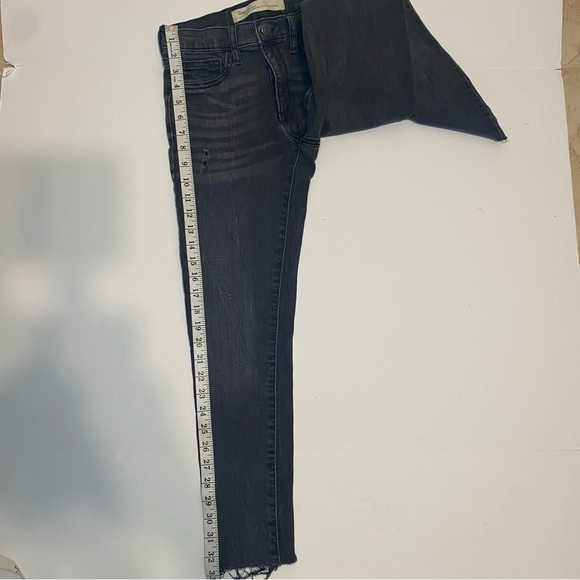 Gap 1969 Inner Cozy Leggings JeansWomen's 26/2 Reg Black Frayed Hem Mid Rise - Picture 11 of 16